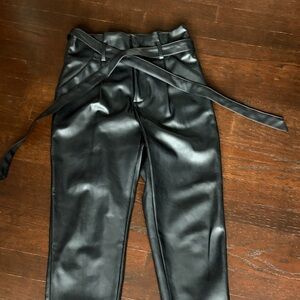 Lucy Paris Black Faux Leather Pants